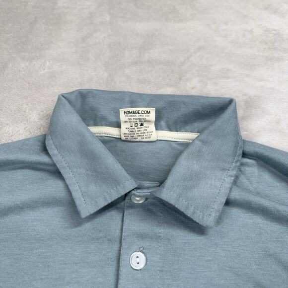 Homage Teal Short Sleeve Polo In Size Small - Picture 7 of 8